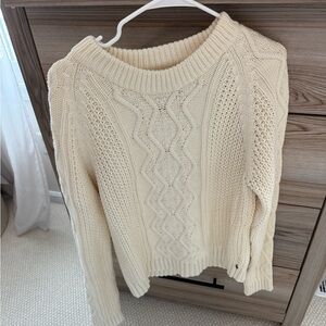 Tommy Hilfiger Women's Cream Cable Knit Sweater